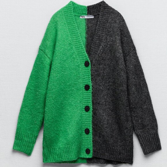 Combination knit cardigan - Picture 1 of 12